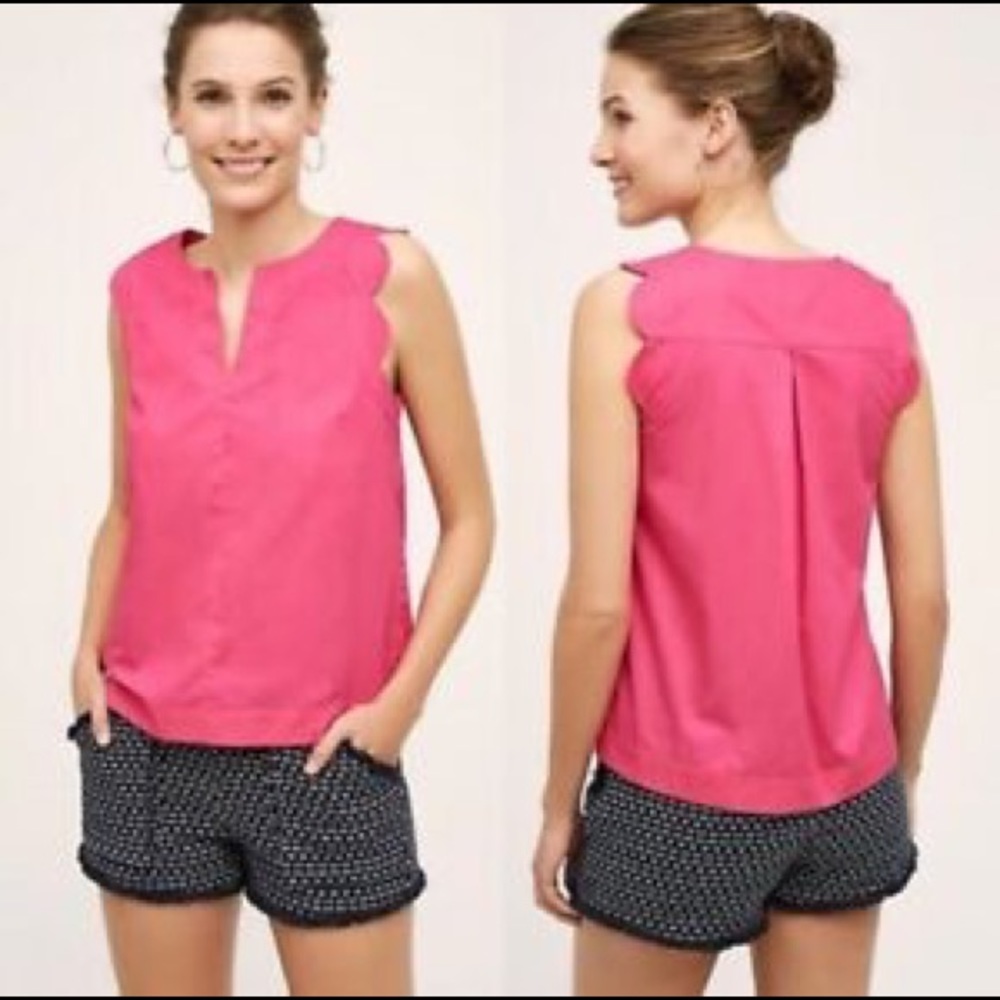 Anthropologie Maeve Scallop Top